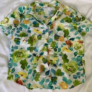Floral print button down shirt